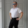 String King shirty normal collar backless shirt