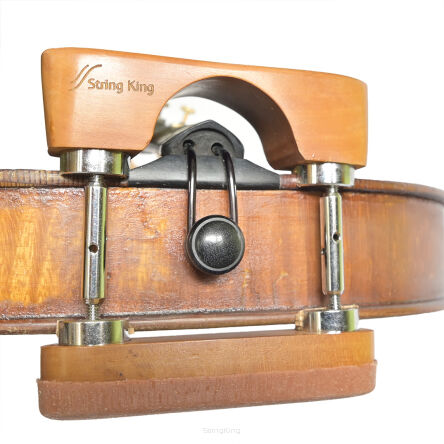 Double Central Chinrest – Violin - Boxwood & Silicon - Bottom Mounted Silver Fittings