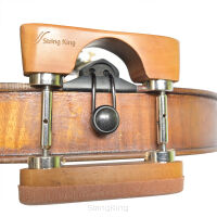 Double Central Chinrest – Violin - Boxwood & Silicon - Bottom Mounted Silver Fittings