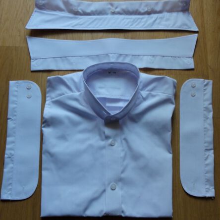 Backless Shirt-Shirty-white-detachable collar 188cm/44cm