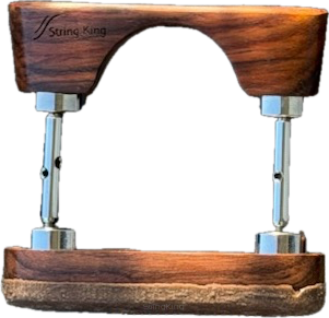 Double Central Chinrest – Violin - Rosewood & Silicon - Bottom Mounted Silver Fittings