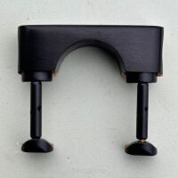 Chinrest - Violin - Central - Large - Ebony - Bottom mounted  Hill Black fittings